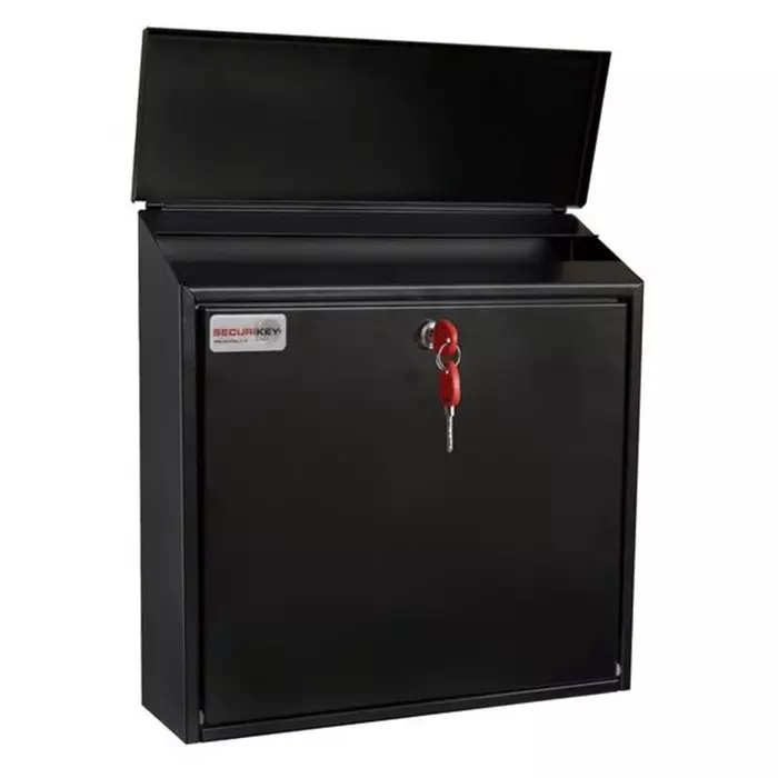 Securikey, BSPB-TOP365-RK Mailbox Black, 365 mm Width, 370 mm Height, 110 mm Depth, 4.1 Kg, BSPB-TOP365-RK