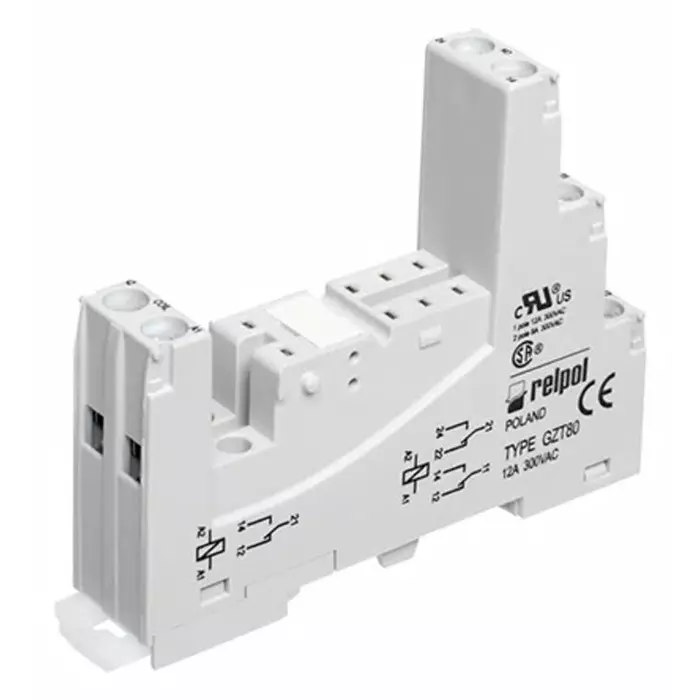 Relpol 8 Pin 300 V AC DIN Rail Relay Socket for RM84 Relay RM85 Inrush Relay RM85 Relay RM85 Sensitive, GZT80-BLACK