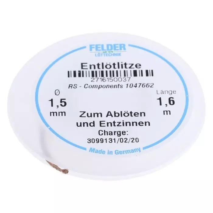 Felder Lottechnik 27.161 1.6m Desoldering Braid Width 1.5 mm, 27.161.50037