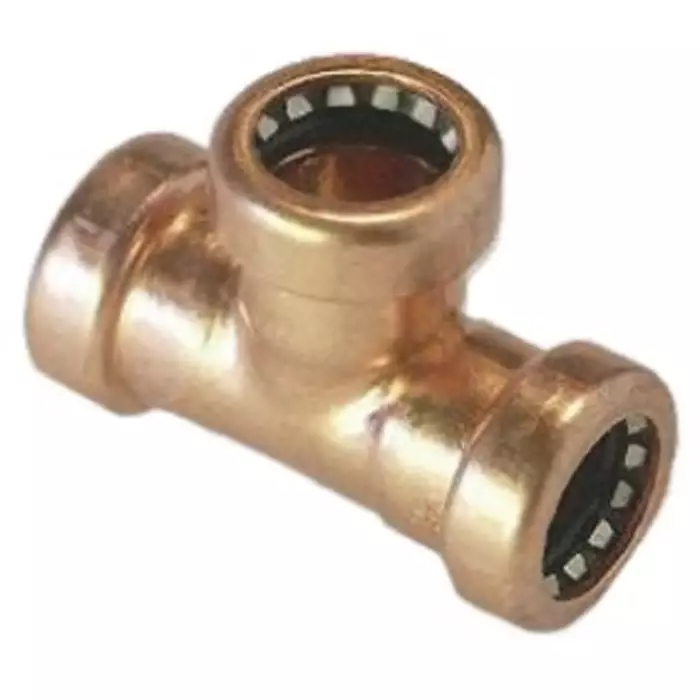 Pegler Yorkshire Equal Tee Push Fit, 15 mm Pipe Diameter, 90° Fitting Direction, TT24/TT130 15 (Pack of 2)