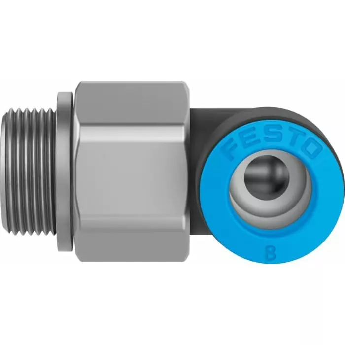 Festo QSRL PBT Pneumatic Rotary Union, G 3/8 Male, Push In 10 mm, QSRL-G3/8-10