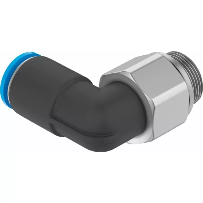 Festo QSRL PBT Pneumatic Rotary Union, G 3/8 Male, Push In 10 mm, QSRL-G3/8-10