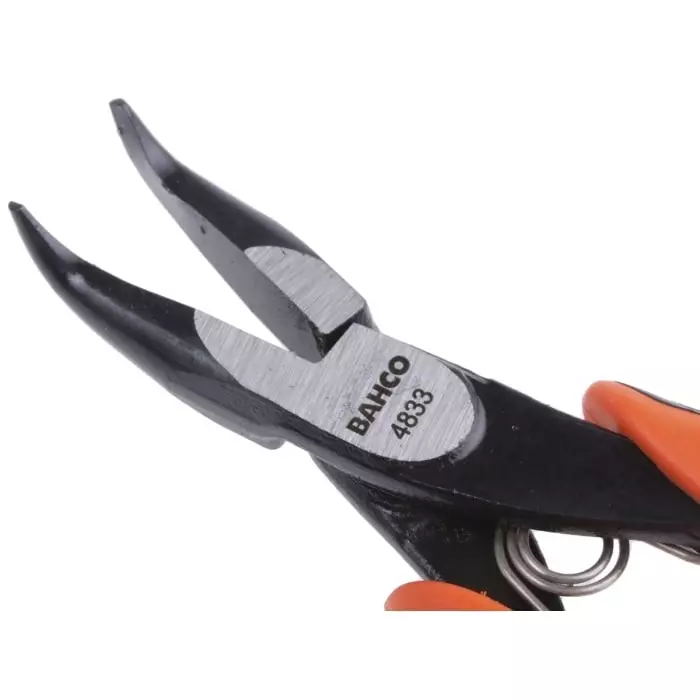 Bahco Long Nose Plier 130 mm Overall Length Bent Tip 23 mm Jaw, 4833