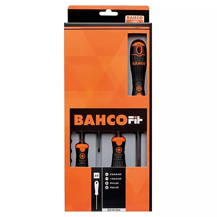 Bahco Phillips Slotted Screwdriver Set, B219.004 (Set of 4 Pcs)
