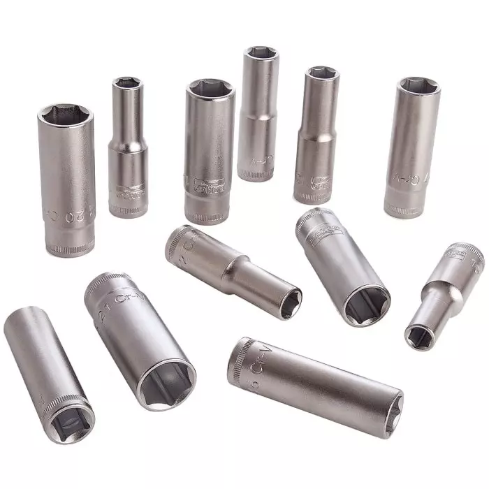 Bahco Deep Socket Set Metric 1/2 inch 6 Point, S1612L (Set of 12 Pcs)