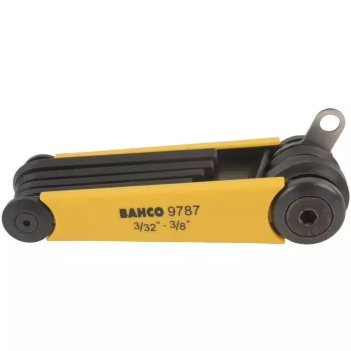 Bahco Folding Imperial Hex Key Set 3/32 to 3/8 inch, TAHBE-9787 (Set of 7 Pcs)