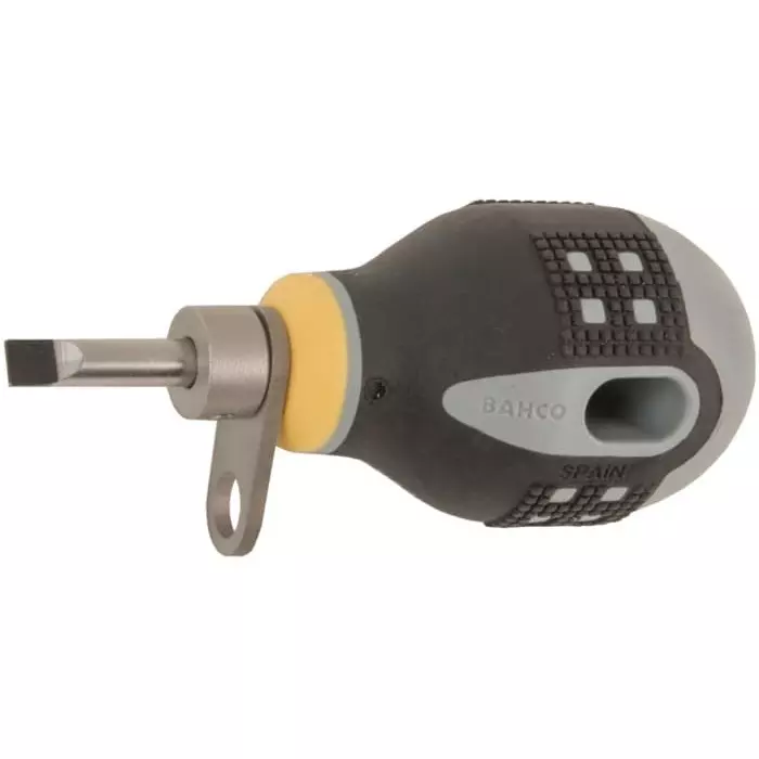 Bahco Slotted Stubby Screwdriver 5.5 x 1 mm Tip 25 mm Blade 83 mm Overall Length, TAHBE-8350