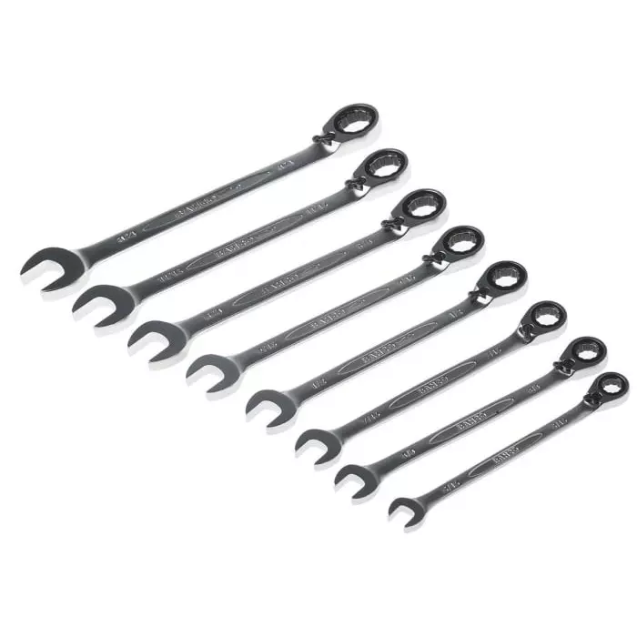 Bahco 1RZ Series Ratchet Spanner Set 5/16-3/4 Alloy Steel, 1RZ/SH8 (Set of 8 Pcs)