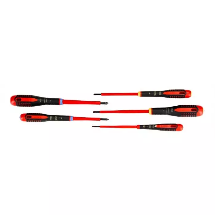 Bahco Pozidriv Slotted Insulated Screwdriver Set, BE-9882S (Set of 5 Pcs)