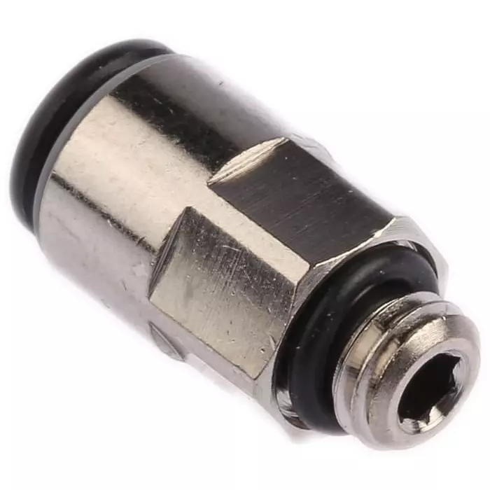 Legris LF3000 Series Straight Threaded Adaptor M7 Male to Push In 6 mm Threaded-to-Tube Connection Style, 3101 06 55 (Pack of 5 Pcs)