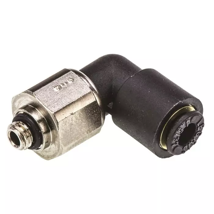Legris LF3000 Series Elbow Threaded Adaptor M5 Male to Push In 4 mm Threaded-to-Tube Connection Style, 3189 04 19 (Pack of 5 Pcs)