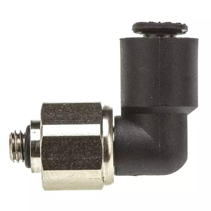 Legris LF3000 Series Elbow Threaded Adaptor M5 Male to Push In 4 mm Threaded-to-Tube Connection Style, 3189 04 19 (Pack of 5 Pcs)