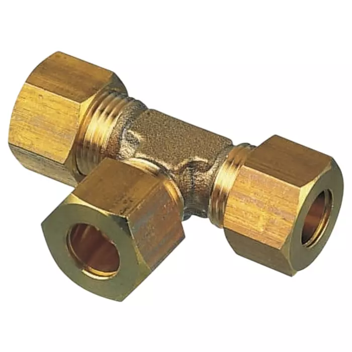 Legris Brass Pipe Fitting Tee Compression Equal Tee Female to Female 10 mm, 0104 10 00 (Pack of 5 Pcs)