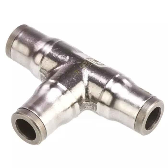 Legris LF3800 Series Tee Tube-to-Tube Adaptor Push In 6 mm Push In 6 mm to Push In 6 mm Tube-to-Tube Connection Style, 3804 06 00