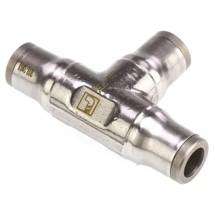 Legris LF3800 Series Tee Tube-to-Tube Adaptor Push In 6 mm Push In 6 mm to Push In 6 mm Tube-to-Tube Connection Style, 3804 06 00