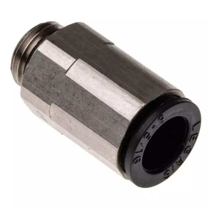 Legris LF3000 Series Straight Threaded Adaptor M10 Male to Push In 8 mm Threaded-to-Tube Connection Style, 3101 08 60 (Pack of 5 Pcs)