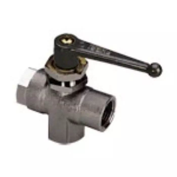 Legris Nickel Plated Brass 3 Way Ball Valve Threaded 3/8 inch 15.25 mm, 0448 09 17 (Pack of 2 Pcs)