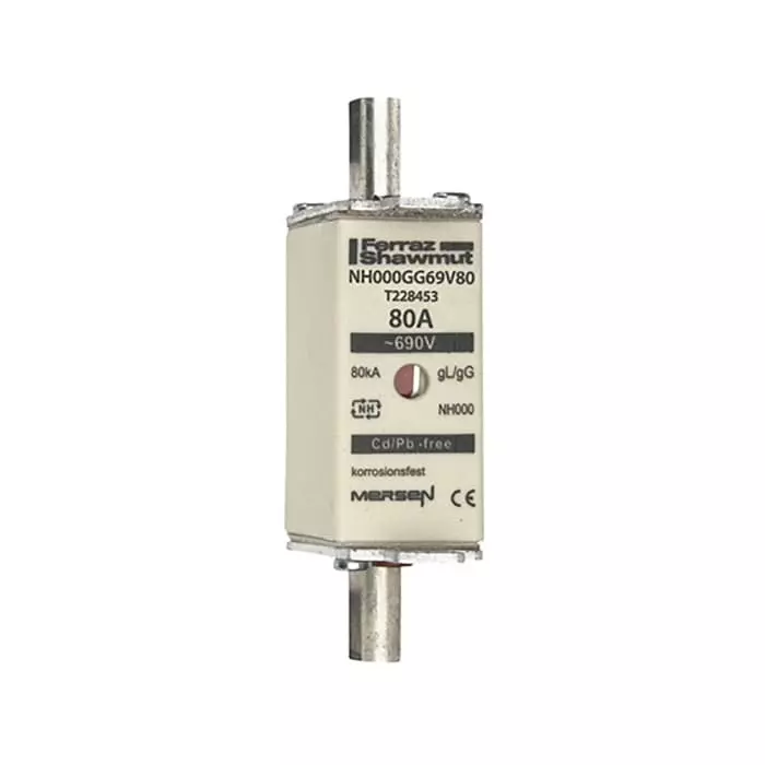 Mersen NH Fuse 80 A 690 V AC NH000, NH000GG69V80