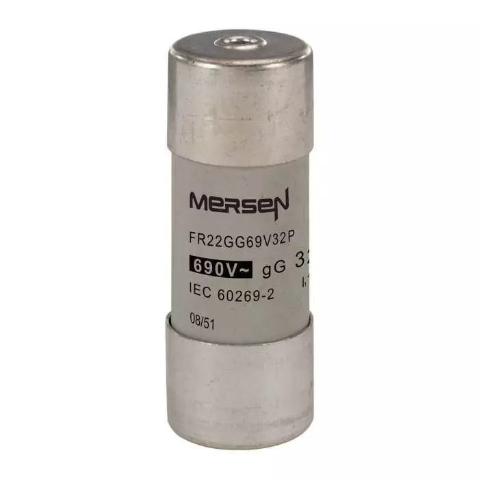 Mersen Slow-Blow Ceramic Cartridge Fuse 32 A 690 V AC 22.2x58 mm, FR22GG69V32P (Pack of 10 Pcs)