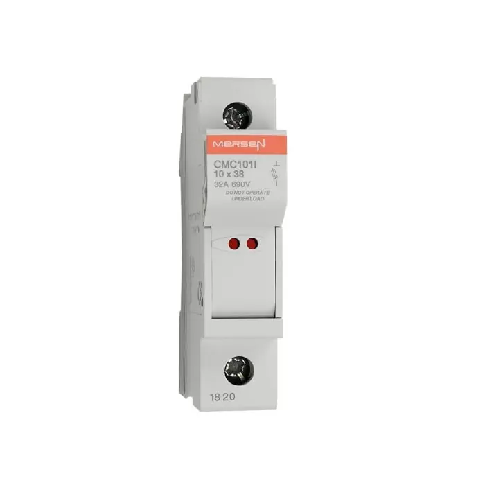 Mersen Fuse Holder 32 A 1P 690 V AC with Indicator for 10.3x38.1 mm Fuse, S1062708 - CMC101I