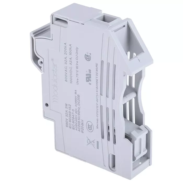 Mersen Rail Mount Fuse Holder 32 A for 10.3x38.1 mm Fuse 1P 690 V AC to 1 kV AC/DC, G1062721 - CUS101