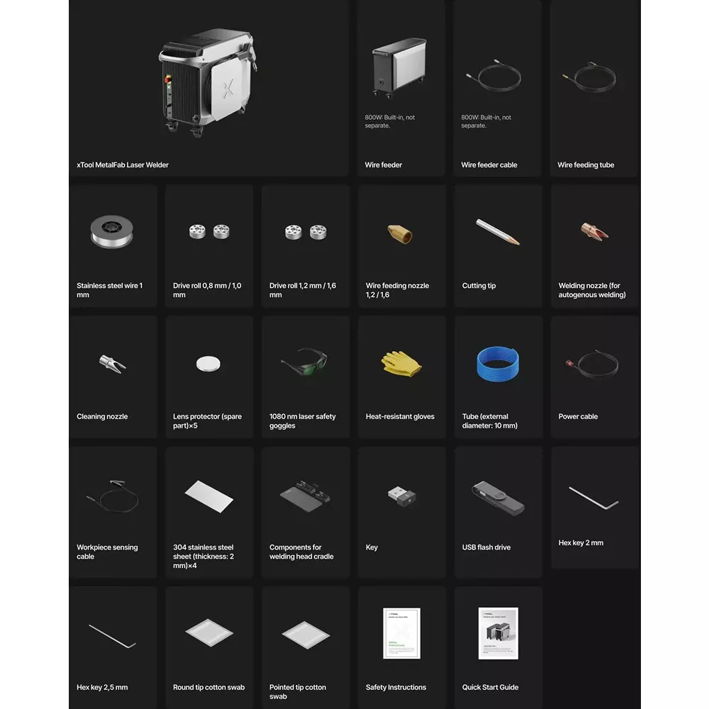 XTOOL MetalFab Fiber Laser Welding Machine 1200 W Laser Power and Air-cooling System