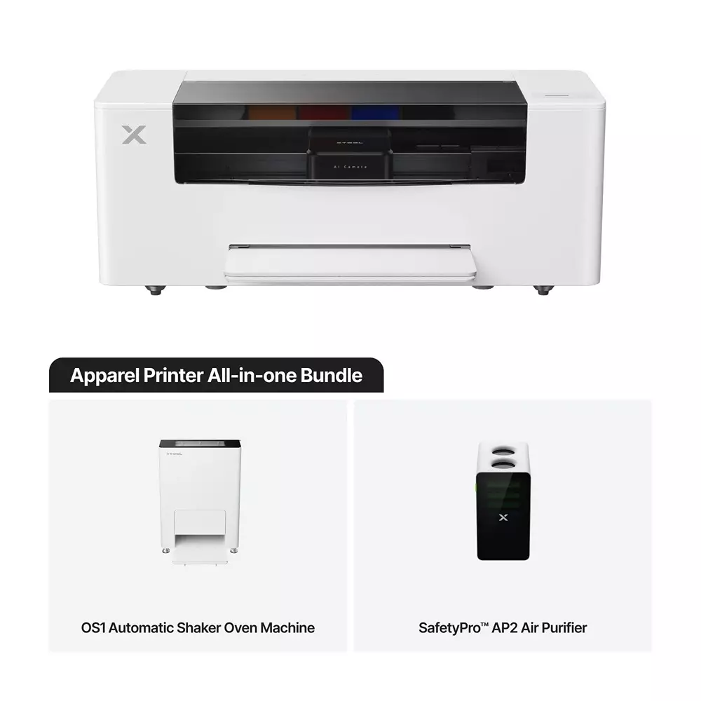 XTOOL Apparel Printer All in 1 Bundle 15–30°C Operating Temperature and 356 mm Print Width