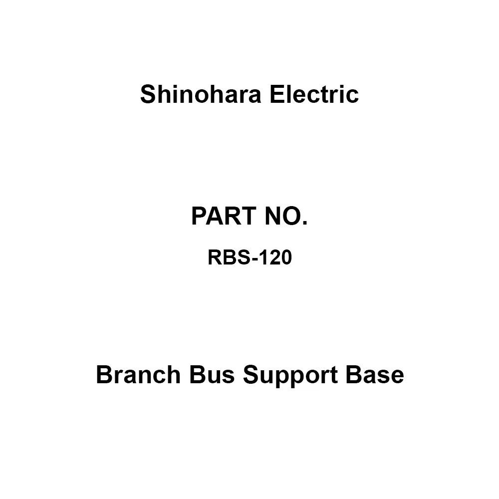 Shinohara Electric Branch Bus Support Base Made of polypropylene Material Black, RBS-120