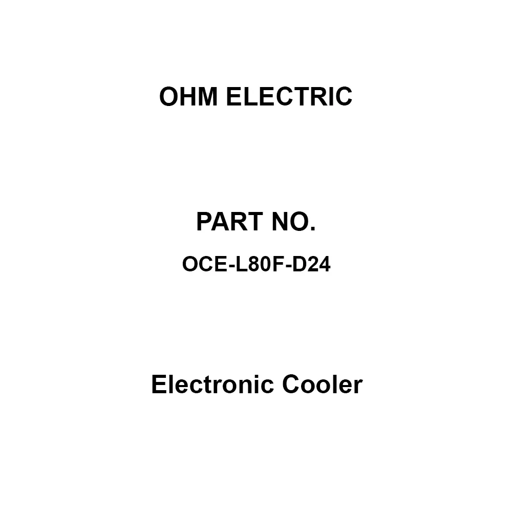 OHM ELECTRIC Electronic Cooler Fan motor Pelche: DC24 ± 5% V Voltage, OCE-L80F-D24