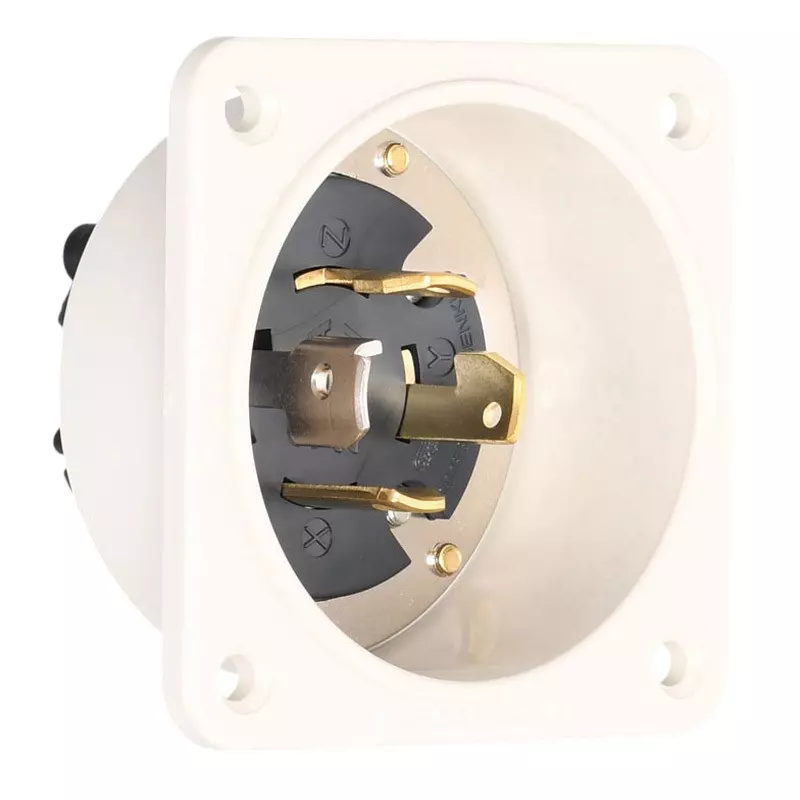 AMERICAN DENKI Hook Type Flange Inlet 250 V Rated Voltage, 4325N