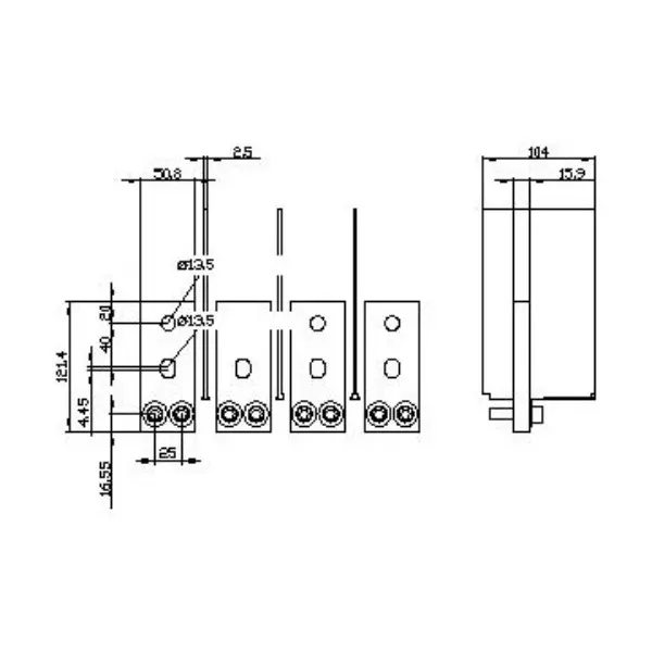 siemens-sentron-3va-series-3-pcs-busbar-extension-accessory-with-in-built-phase-barriers-for-4-pole-3va15-800a-1000a-mccb-3va9604-0qb00