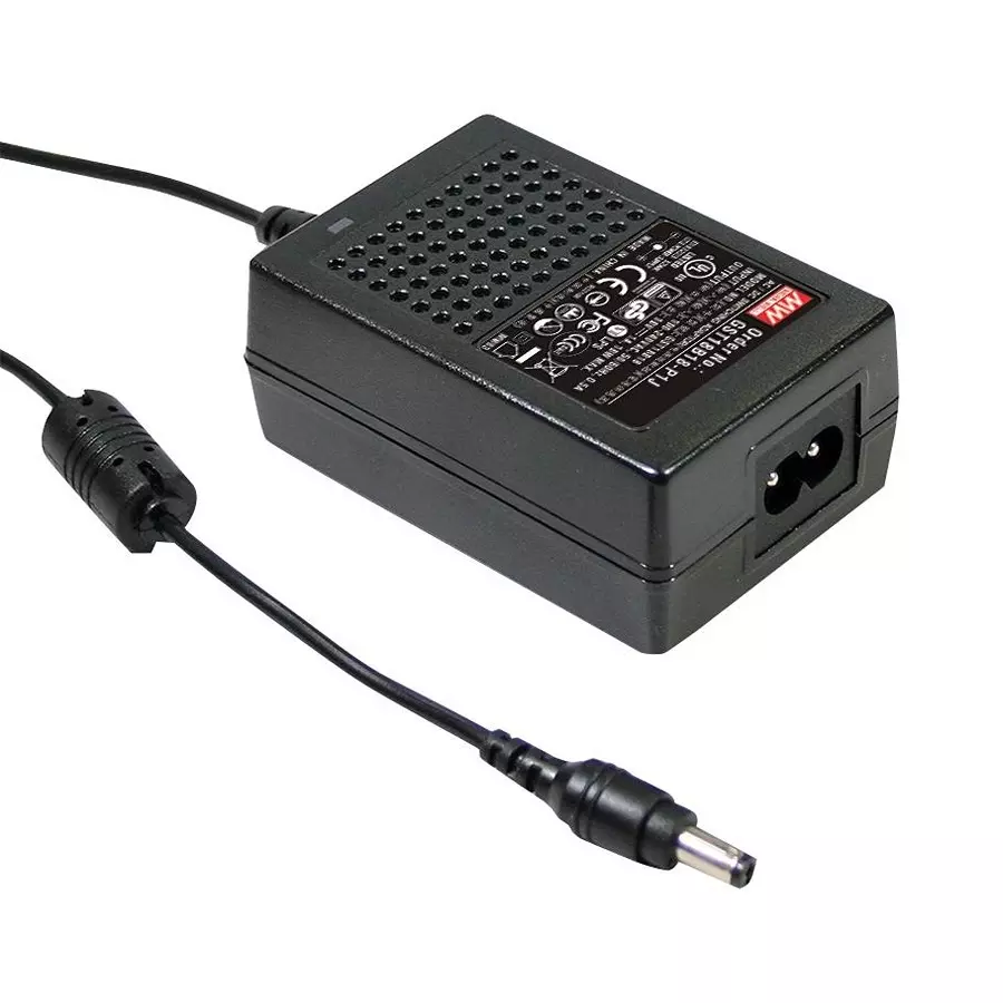 Mean Well ADAPTOR, AC-DC, 12V, 1.5A, GST18B12-P1J