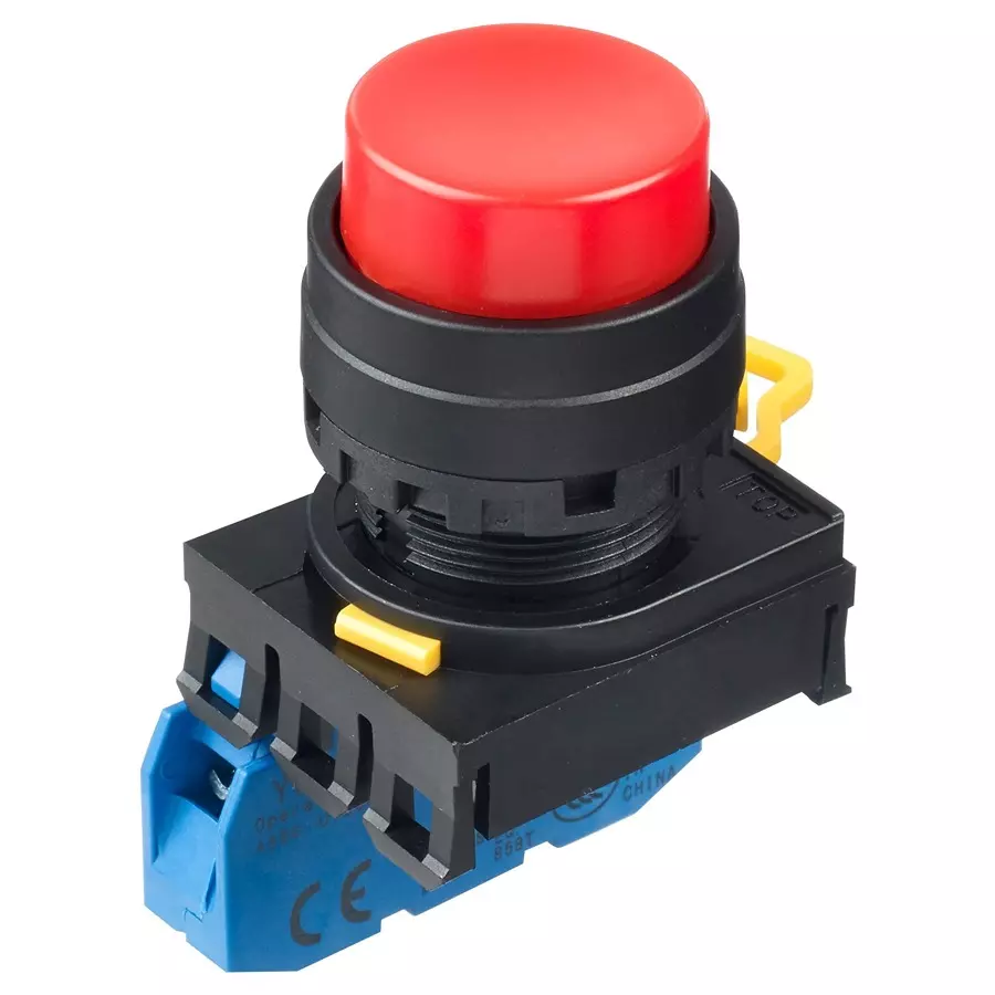 IDEC PB SWITCH, SPST-NO, 10A, 120VAC, SCREW, YW1B-A2E10R