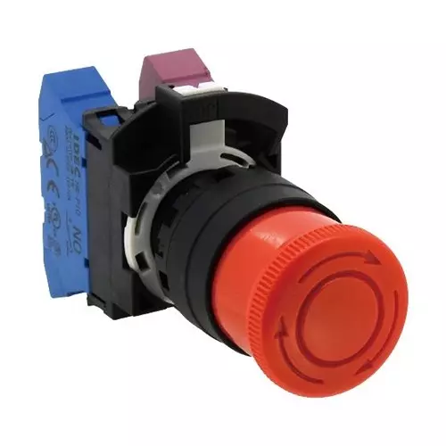 IDEC E-STOP SW, SPST-NC, 10A, 110VAC, PANEL, HW1B-V3P01R