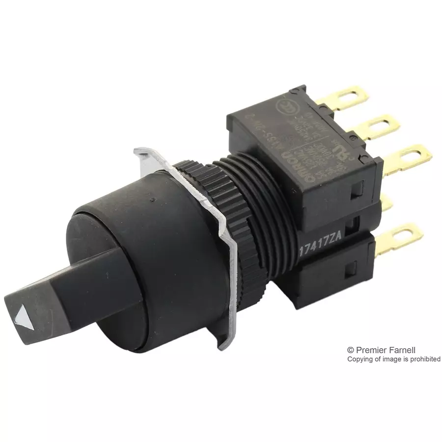 OMRON INDUSTRIAL AUTOMATION SELECTOR SWITCH, 5A, 125VAC, A165S-T2M-2