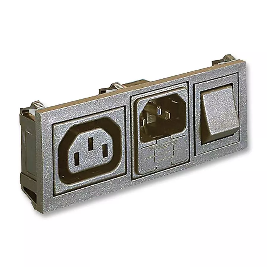 BULGIN LIMITED POWER INLET, IEC, POLYSNAP, D.P. SWITCH, BZH11/Z0000/10