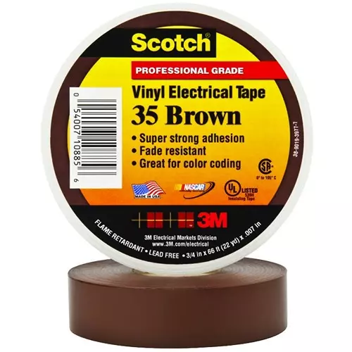 3M TAPE, INSULATION, PVC, BROWN 0.75INX66FT, 35 BROWN (3/4X66FT)