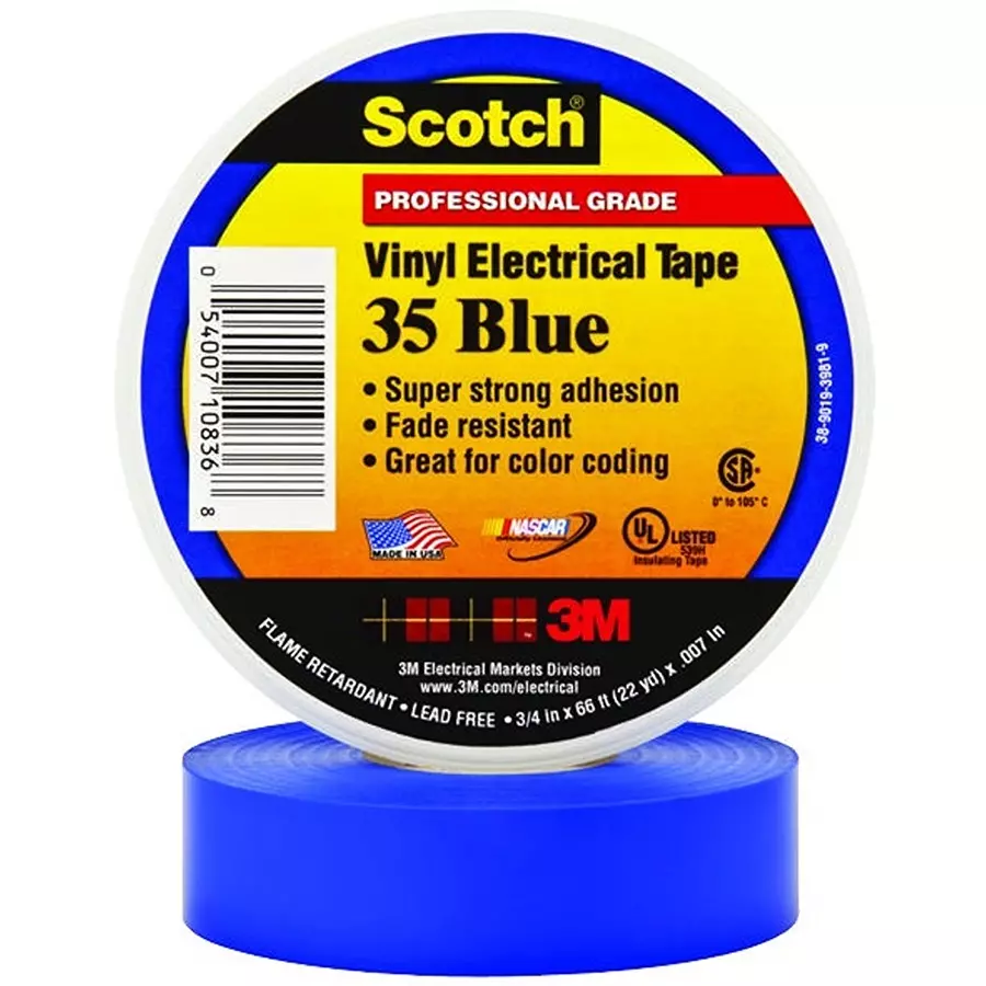 3M TAPE, INSULATION, PVC, BLUE, 0.75INX66FT, 35 BLUE (3/4X66FT)