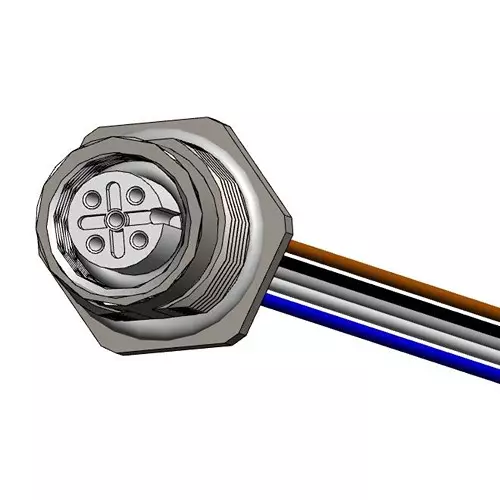 NORCOMP Sensor Cord, 5P M12 Rcpt-Free End, 12", FPM12A05I12BR01