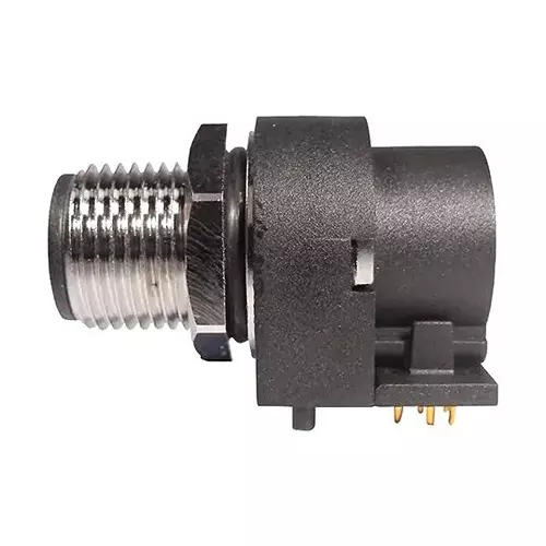 NORCOMP Sensor Conn, M12, 8Pos, R/A Plug, Panel, 861-008-11SR004