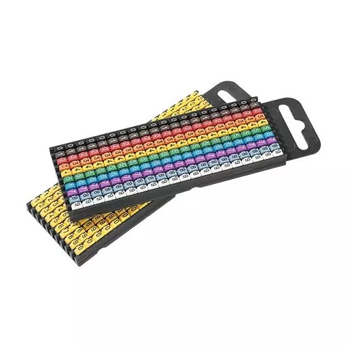 HELLERMANNTYTON Marker, Clip-On, Size1, 0-9, Yellow, 561-01101 (Pack of 200)