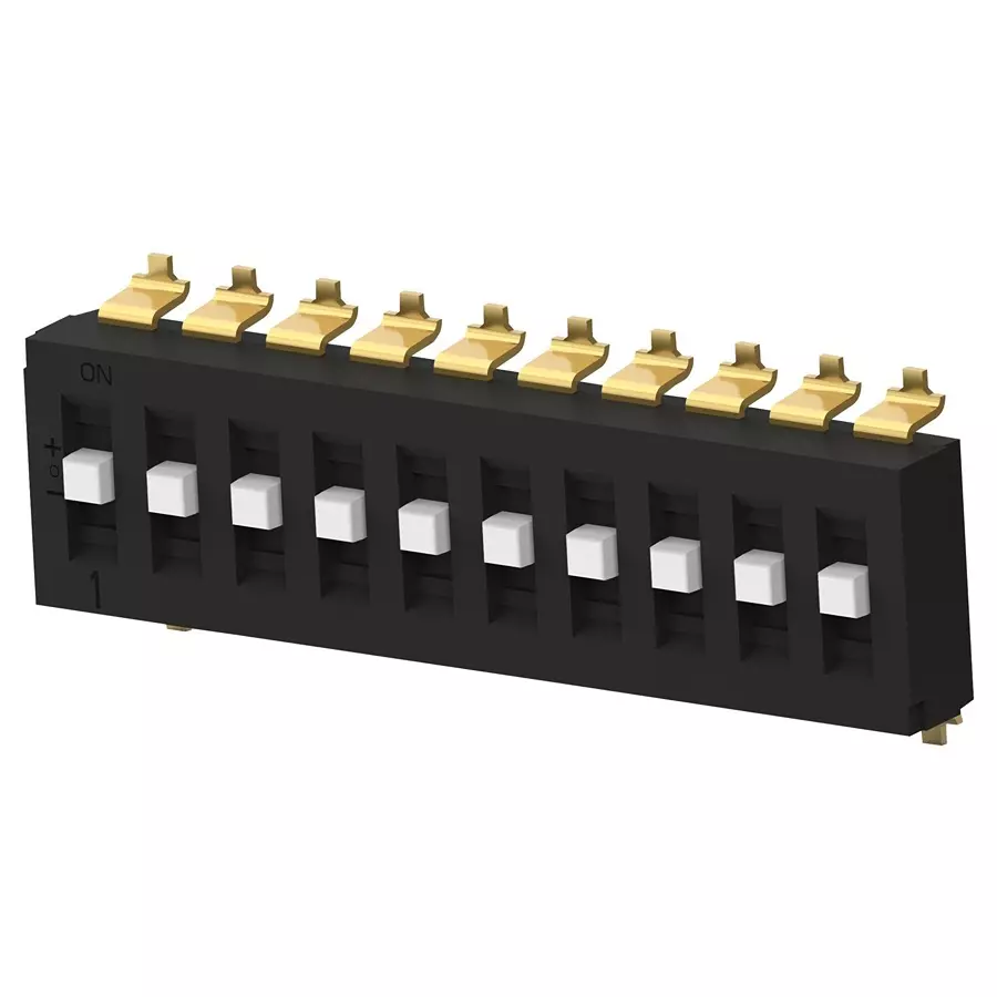 ALCOSWITCH - TE CONNECTIVITY Dip Switch, 10Pos, Sp3T, Slide, Smd, TDS10SGNNTU04