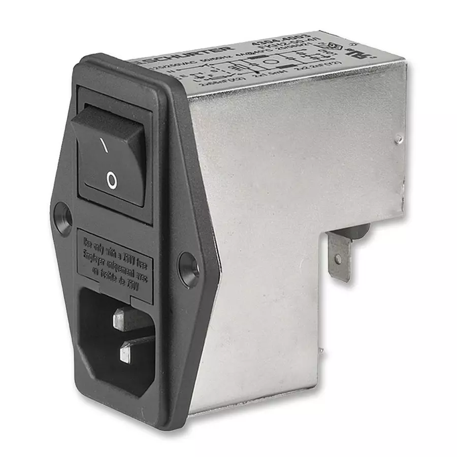 SCHURTER Filter, 2A, Switched, Fused, 4304.4002