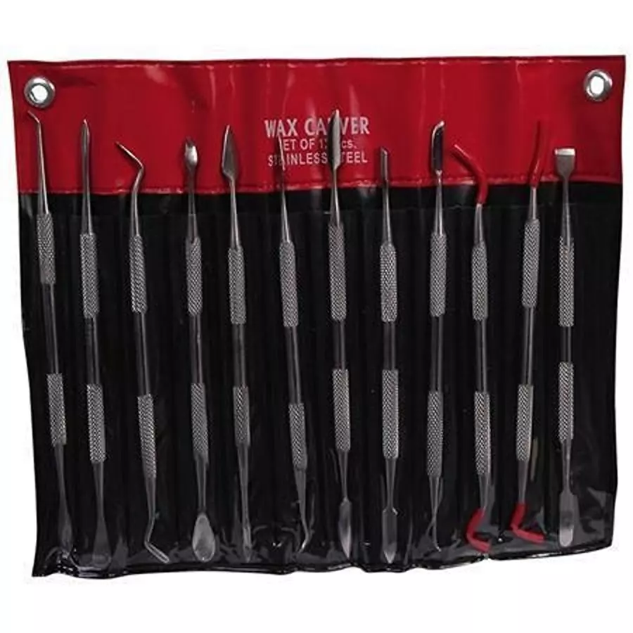 DURATOOL 12-Piece Stainless Steel Wax Carving Set, JS-336T.