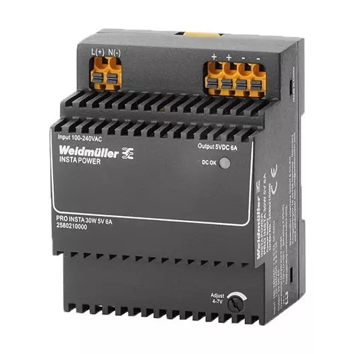 Weidmuller POWER SUPPLY, AC-DC, 5V, 6A, 2580210000