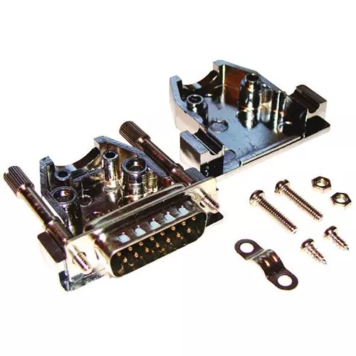 Multicomp D SUB CONNECTOR KIT, PLUG, 15 POSITION, SOLDER, MCD8A15MS-KIT