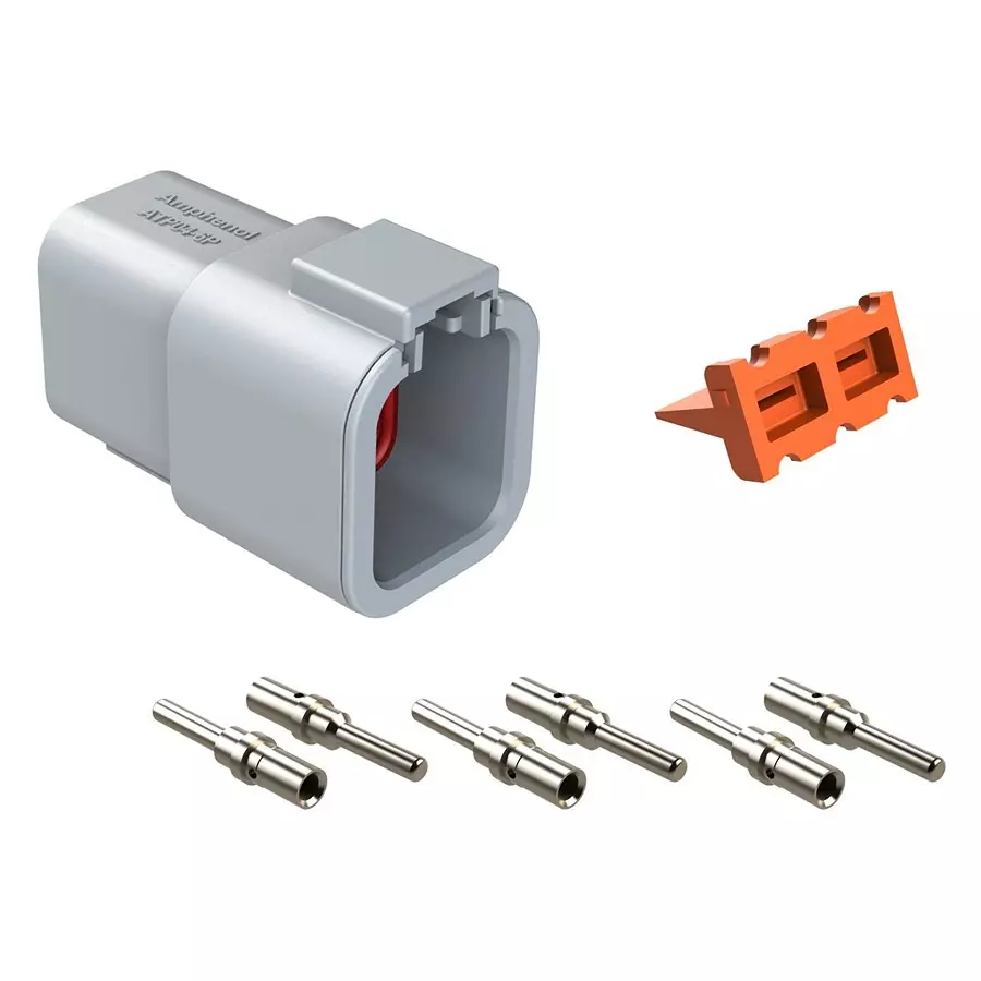 AMPHENOL SINE/TUCHEL AUTOMOTIVE CONNECTOR, 6POS, RCPT, 25A, ATP04-6P-KIT01