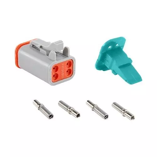 AMPHENOL SINE/TUCHEL AUTOMOTIVE CONNECTOR, PLUG, 4POS, 13A, AT06-4S-KIT01