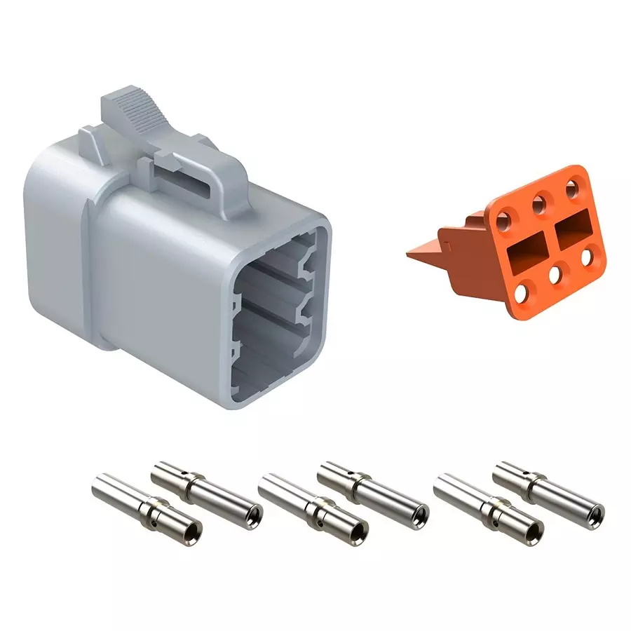 AMPHENOL SINE/TUCHEL AUTOMOTIVE CONNECTOR, 6POS, PLUG, 25A, ATP06-6S-KIT01