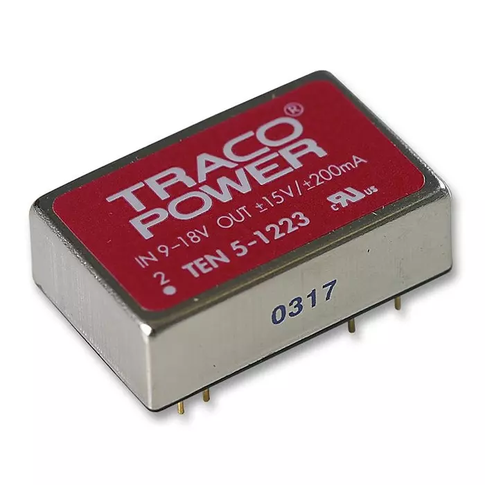 TRACO POWER CONVERTER, DC/DC, 5W, +/-15V, TEN 5-1223